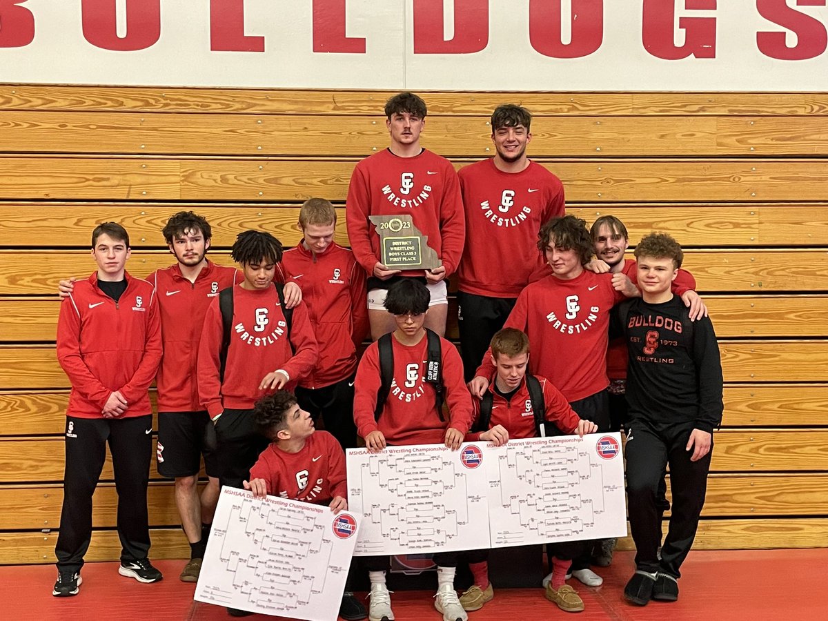 🤼 Claims District Title!!
State Qualifiers:
106- Carter Foglesong- 1st 
113- Lukas Walker- 1st
120- Sam Melton- 1st
126- Max Matthews- 3rd
150- Marcus Lopez-Durman- 2nd
157- Dexter Merrell- 3rd
165- Tony Stewart- 2nd
190- Chance Benford- 2nd
285- Cayden Bolinger- 2nd