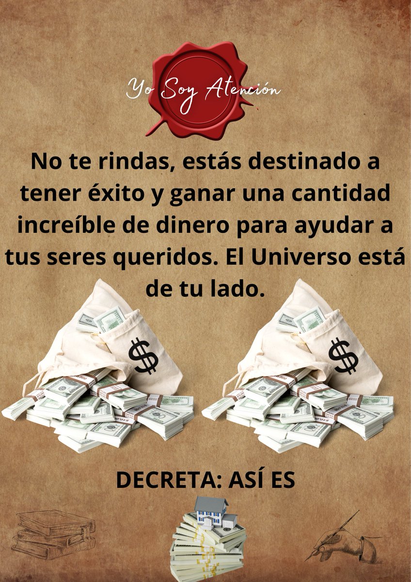 🙏✨💫🌟Tip Dinero🌟💫✨🙏

DECRETA: ASÍ ES

Recuerda que sentirse así es clave.

✨Hecho Está✨

🌟🙏Gracias por darle al Corazón❤️,por el Retweet🔄 y por regalarme un Hola en comentarios🙏🌟