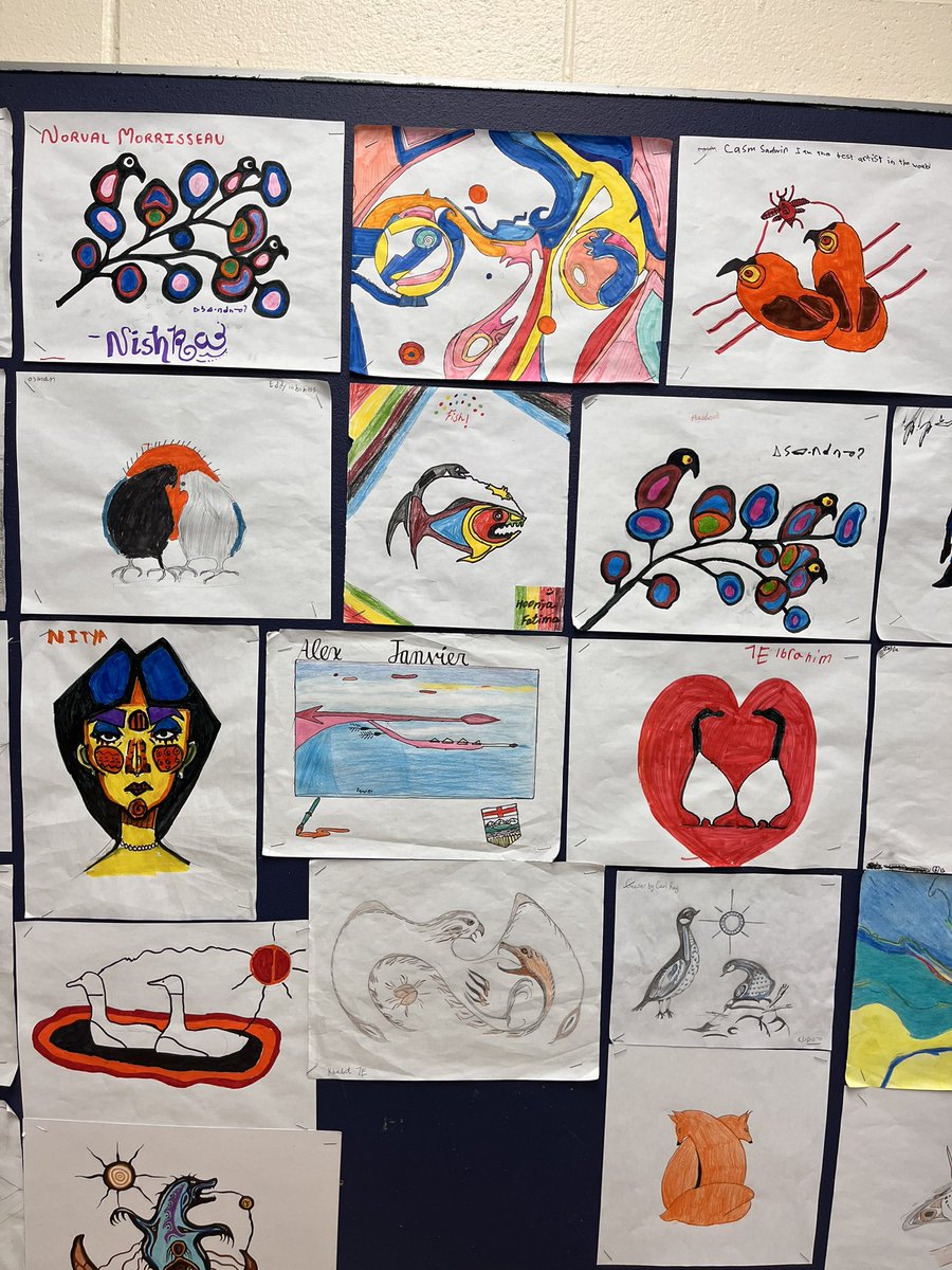 Celebrating and recognizing The Indigenous Group of Seven featuring artists such as Norval Morrisseau, Jackson Beardy, Alex Janvier and more! #activistart A lot of talent in class 7E! @valleysvipers