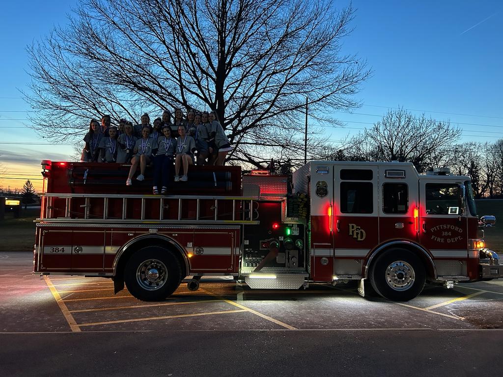 The Champs were escorted home by Pittsford Fire Deptartment! <a href="/PittsfordCheer/">Pittsford Cheer</a>