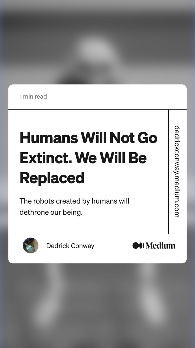 JahEliiot's tweet image. dedrickconway.medium.com/humans-will-no… 
@elonmusk 

#blogger #cotent #Opinion #art #theory #ai #technology #computers #robots #education