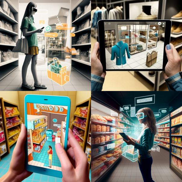 5h15h's tweet image. #midjourney #AI imagines the intersection between #physicalretail, #digitalretail, #virtualreality, #augmentedreality 

#AR #VR #XR #phygital #metaverse #icommerce #immersivecommerce #retail #shopping #midjourneyart #GenerativeAI