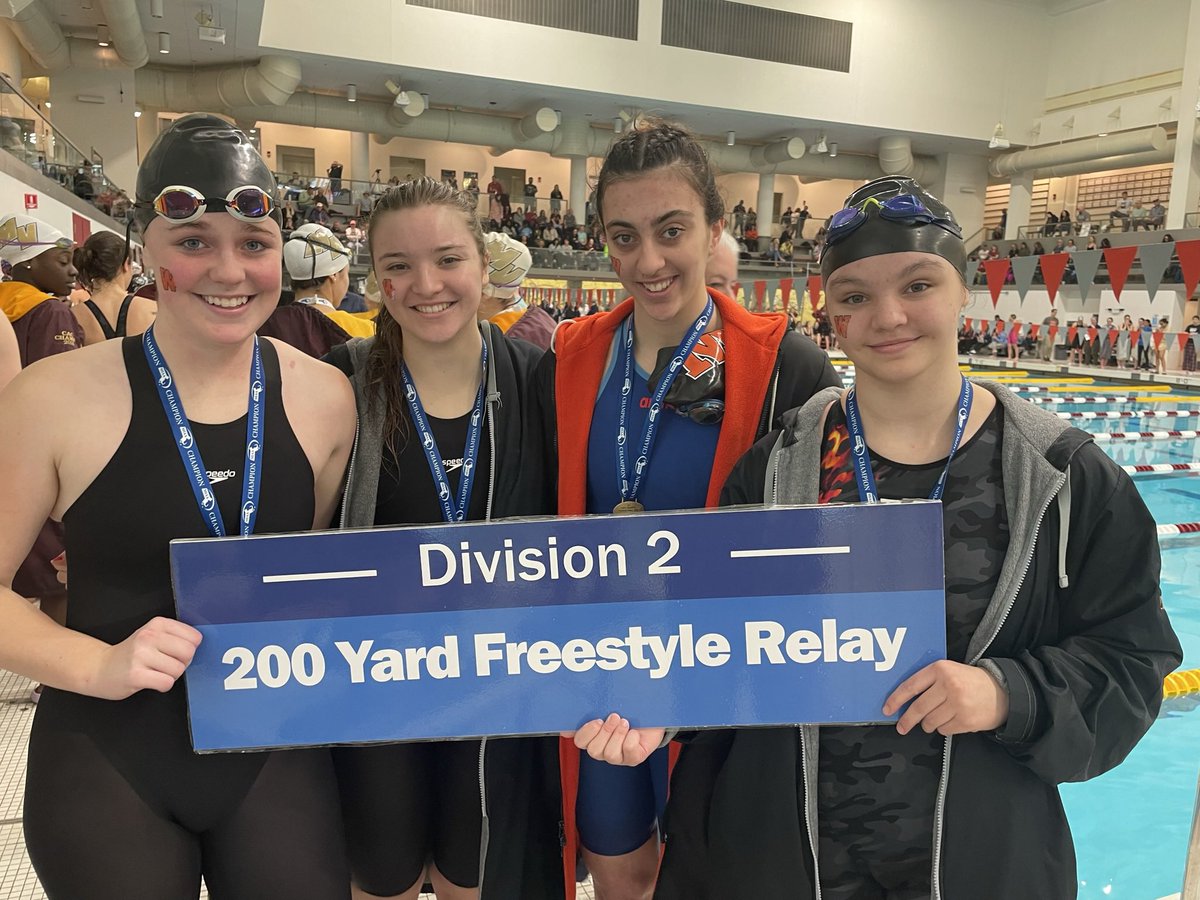 Congrats to the girls 200 free relay, Div II state champs today! Collectively the team finished 4th overall, up from last years 8th place finish. <a href="/WaylanAthletics/">Wayland Athletics</a> <a href="/MetroWestSports/">Daily News Sports</a>