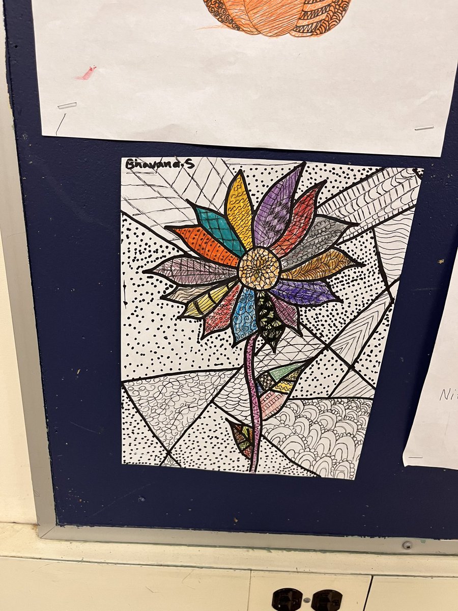 Zentangle Art!! Class 7E had a ton of fun with this one! #art @valleysvipers
