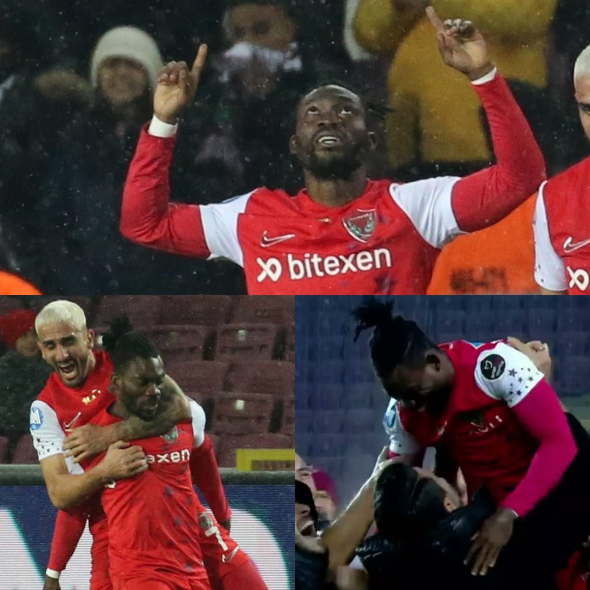 Juezcentral's tweet photo. 5 de febrero. Christian Atsu anota gol con su equipo en Turquía. Esa noche iba a viajar a Francia para verse con su familia pero lo canceló. 
6 de febrero, 4 de la mañana, terremoto en Turquía. Hoy, Christian es encontrado bajo los escombros. La imprevisibilidad de la vida. QEPD. https://t.co/volW00zi4d