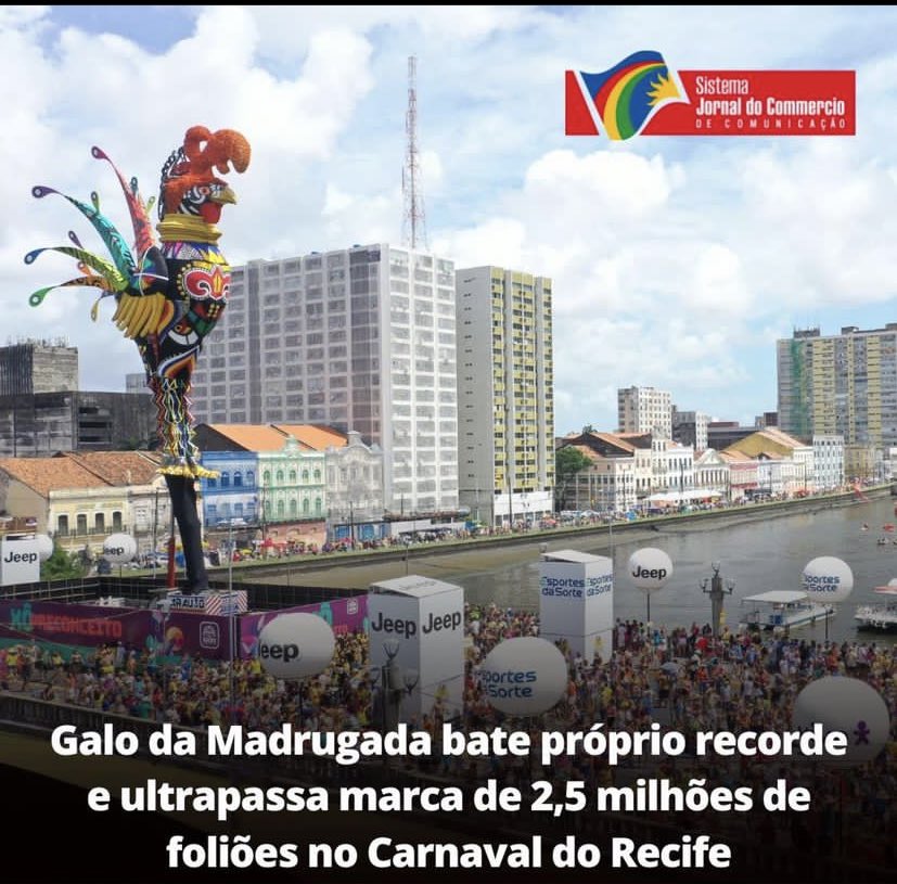recifeordinario's tweet photo. 🚨GALO DA MADRUGADA BATEU O RECORDE E COLOCOU 2.5 MILHÕES DE PESSOAS!! https://t.co/yhiyY7SEWk