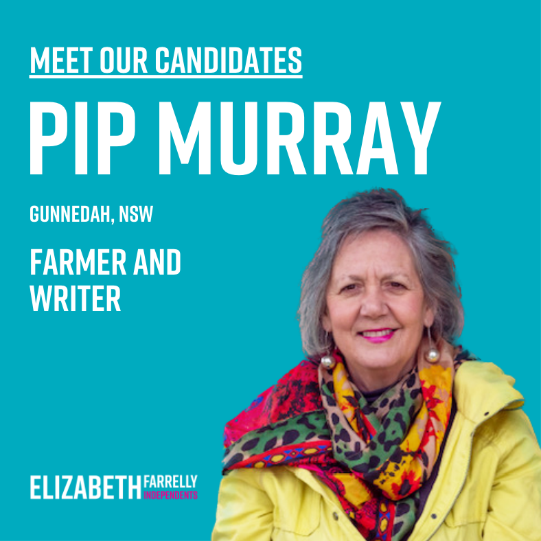 emfarrelly's tweet image. We are thrilled to announce @pip_murray as one of our candidates in the Upper House #nswpol election this March. Pip is a tireless advocate for the preservation of the #LiverpoolPlains and local natural heritage. Learn more about our candidates: elizabethfarrelly.com.au/candidates