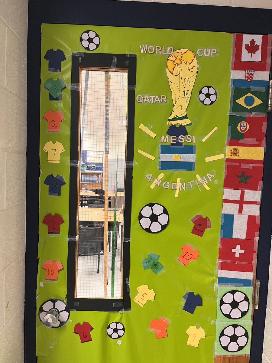 Door decorating contest!! World Cup theme!! Class 7E did a fantastic job! #SpiritDay @valleysvipers