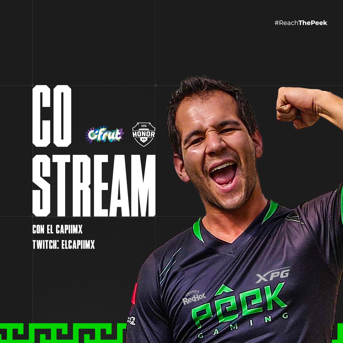 xibalbaesports_'s tweet photo. ¡CO-STREAM DE LA #DDHLOL GRACIAS A #CIFRUTMEXICO💚! ✨
Estaremos junto a el @elcapimx para disfrutar la partida que hoy estarán disputando nuestros guerreros.
📺:https://t.co/xz0dOIyBS0
#ReachThePeek #GamingForward #PowerMexicano https://t.co/awesXoRV14