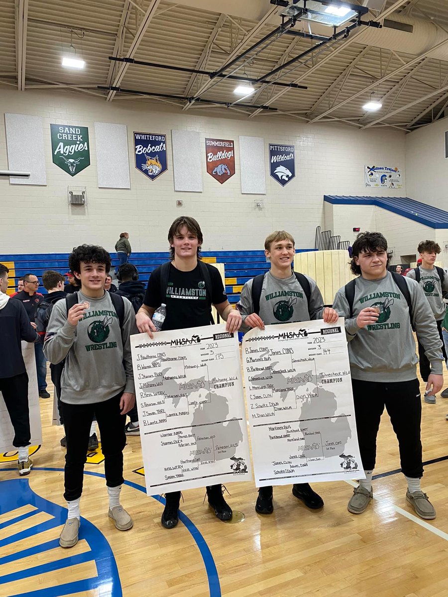 WillyAthletics's tweet photo. 4 state qualifiers!

Camden Johnecheck, 1st place
Matt Dion, 2nd place
Joey Mahaney, 1st place
Luke Chambers, 3rd place

Ford Field in 2 weeks! https://t.co/hmWXL4Svu0