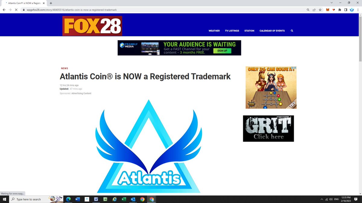 ★★★★★ Fox 28 News:  Atlantis Coin® is NOW a Registered Trademark ★★★★★

BETTER Products... GREATER Opportunities!

The registration of the Atlantis Coin® trademark with the United States Patent and Trademark Office (USPTO) provides better protection for its IP.