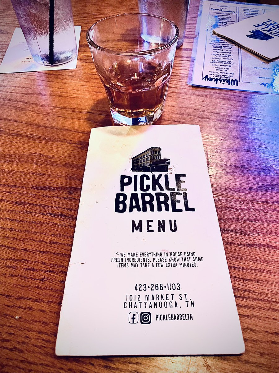EmbraceBourbon's tweet photo. Double shot, neat of buffalo trace with dinner at the pickle barrel in Chattanooga. Great edition to a good Saturday night. #bourbon #chatanooganight #greatbourbon #saturdaynight https://t.co/oB2mYuLgk4