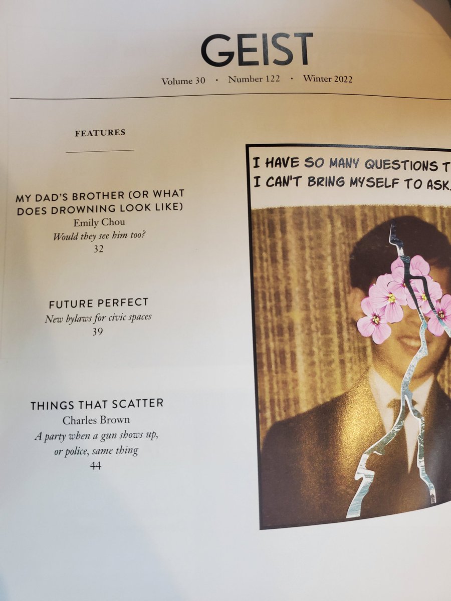 youfoundcharles's tweet photo. My copy of @geistmagazine 122 came today &amp; it's gorgeous! Thrilled to be alongside @_rhymeswithwow &amp; @TaraJMcGuire &amp; I can't wait to read the rest of the pieces. Deeply grateful to @sometimestanvi for the opportunity &amp; for your gentleness with one of my favorite little stories! https://t.co/cHLvp4h2hM