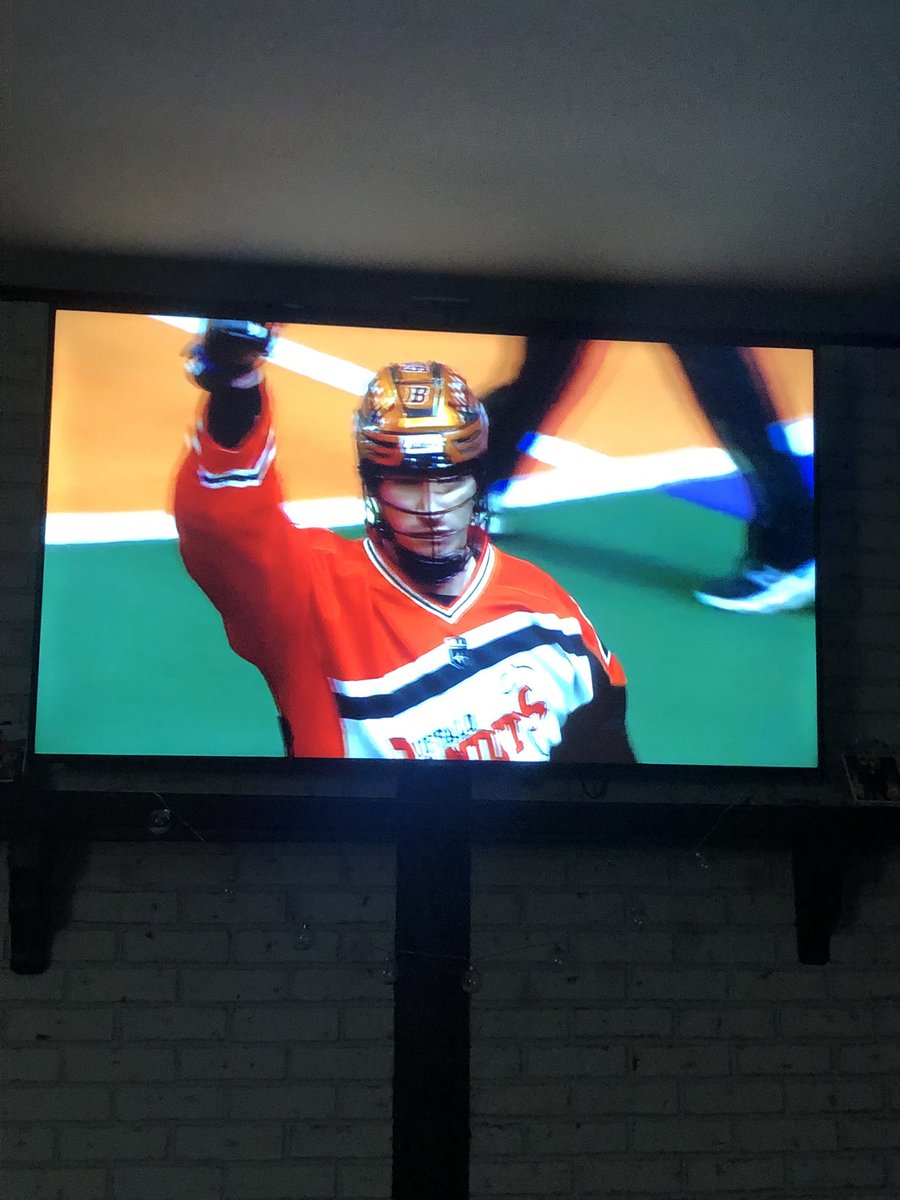 JakeGnomie's tweet photo. Let’s go @NLLBandits I finally got it to work!!!! This is how we spend a Saturday night 🧡🖤 https://t.co/vuiJo0Wzsk