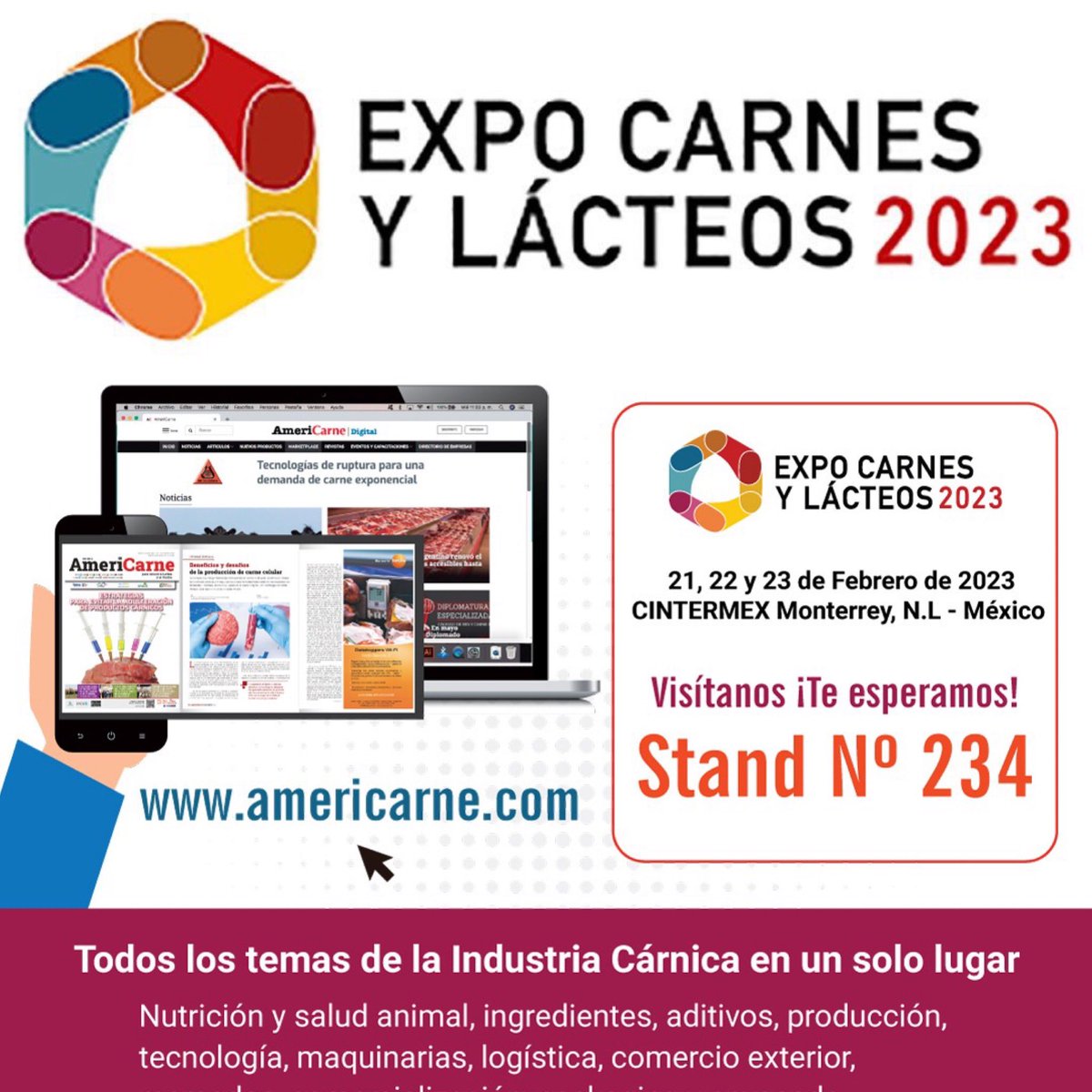 DDorensztein's tweet photo. Visitanos Stand 234 #ExpoCarnes. Monterrey https://t.co/g0yqhWmP9P