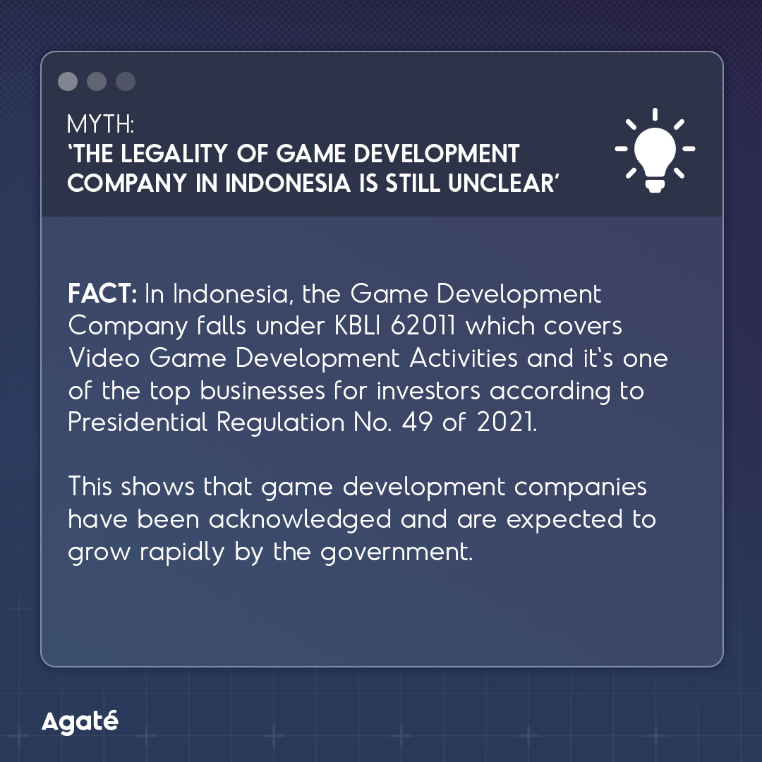 AgateInt's tweet photo. ๐กKBLI is the official classification system in Indonesia that categorizes business fields for easy identification and analysis.
Now that you know about this, are you ready to join the game industry? ๐ฎ
#GameDevFact #GameIndustry #GameDevID #GameDevelopment #GameDev #GameDesign https://t.co/DXKJMoGgQO