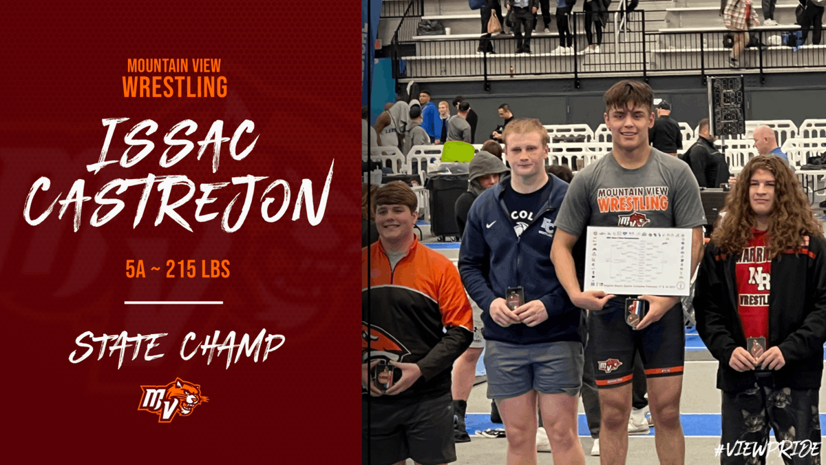 CHAMP!! Congrats to Issac on being the 5A State Champ in the 215 lbs group! #ViewPride