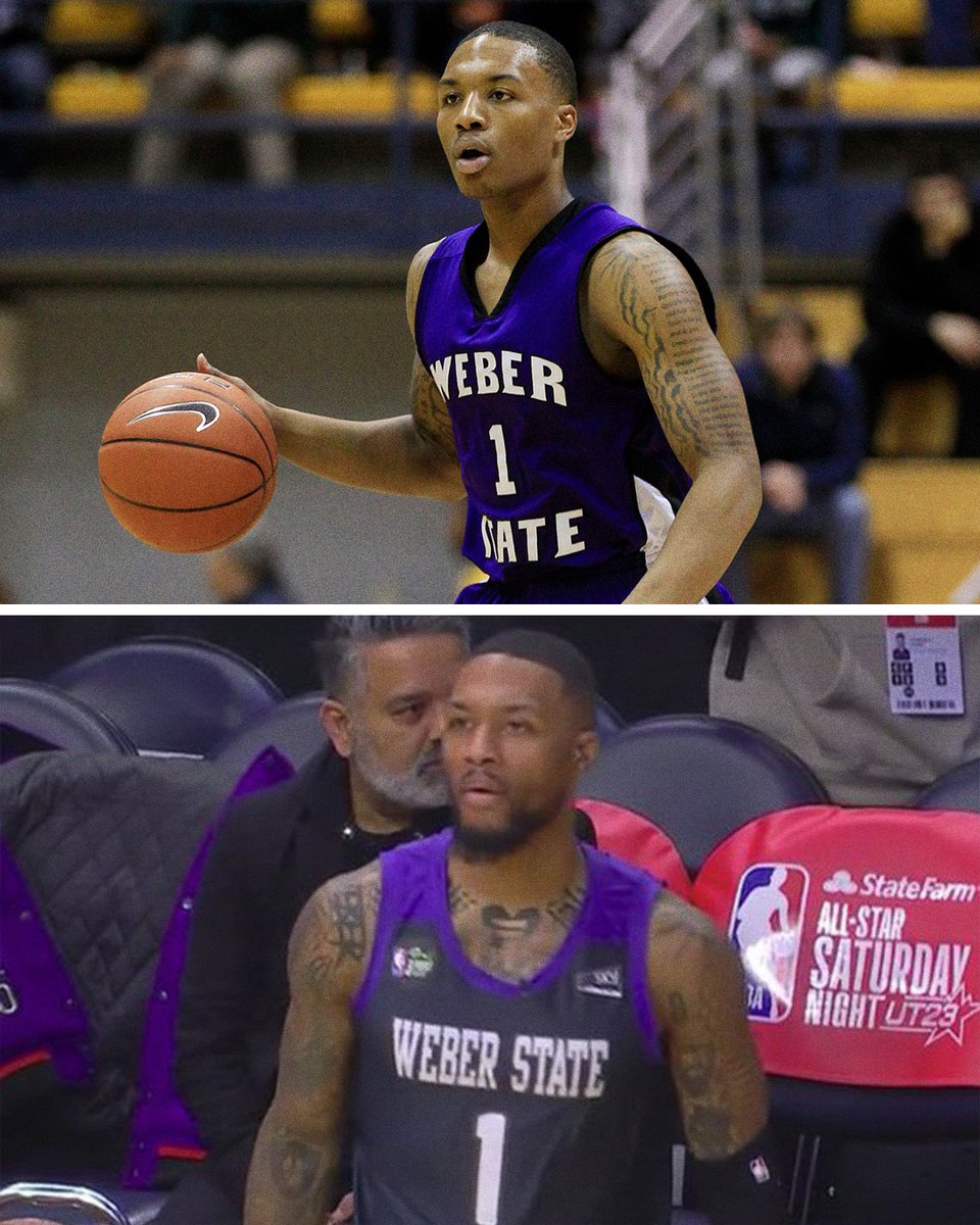 ESPNNBA's tweet photo. Dame reppin' his alma mater, Weber State 💥 https://t.co/YYW0bo6u27