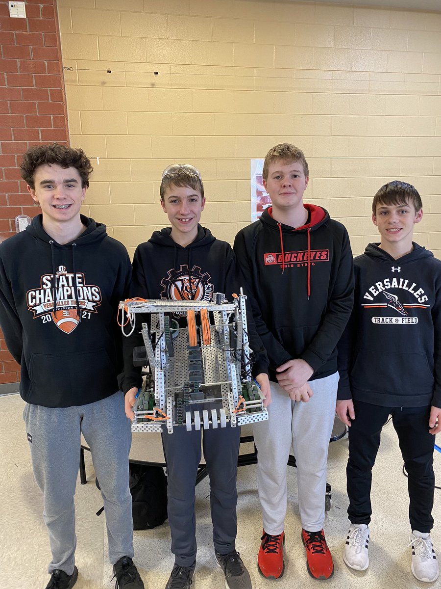 FbCoachMiller's tweet photo. The Robotics Team had a great day at the Milford Robotics Competition. 3 of our teams made it the elimination round. Very proud of these students! @VersaillesScho1 @jstonebraker34 https://t.co/zyW6YHNver