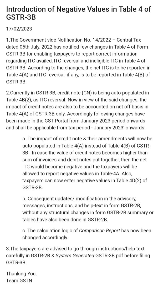 dvparmar29's tweet photo. Now nagetive values are allowed in GSTR 3B. https://t.co/mvYEjsNQJV