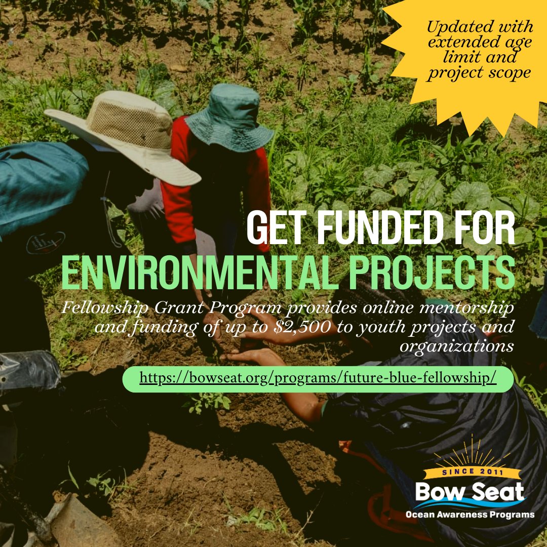 fromthebowseat's tweet image. #ApplicationsOpen 🌍 We are accepting applications for the #FutureBlue Fellowship Grant💰 If you are running a project addressing an environmental issue 🚰this is your cue to apply for the mentorship &amp;amp; grant program run by FBYC.

🔗bit.ly/toocean

#OceanGrant