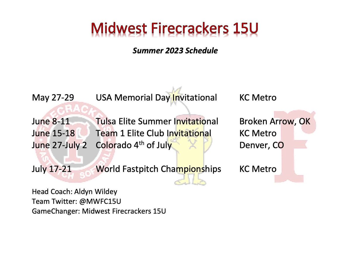 Summer Schedule!!! Can’t wait!!!!!! @MWFC15U