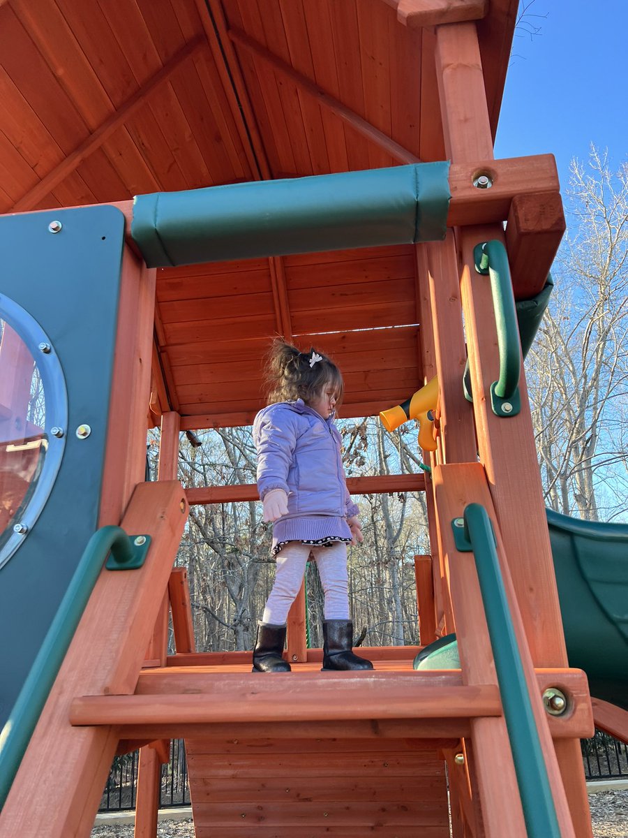 Giving main character energy at the playground