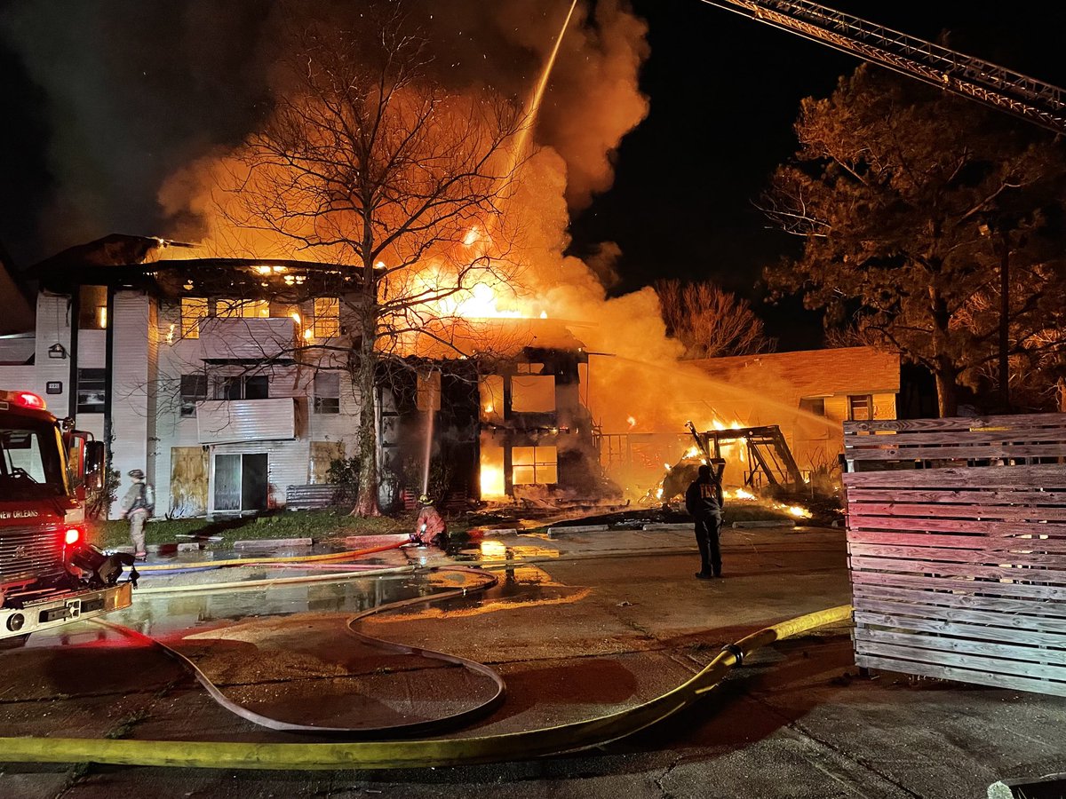 NOLAFireDept's tweet photo. 02/18/2023.  3- Alarm Fire.  2200 Westbend Pkwy.  NOFD Photo Unit https://t.co/iXh5SIKqgL