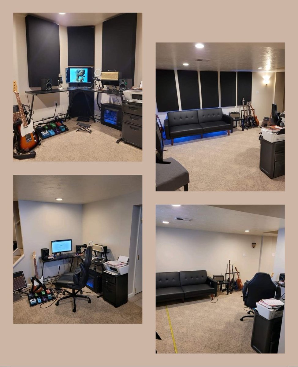 TtwPatrick's tweet photo. Some Before &amp; After photos :) I'm super pumped about how it turned out!  #guitarstudio #GIK #acoustictreatment #guitar https://t.co/zwPqGdb5C1