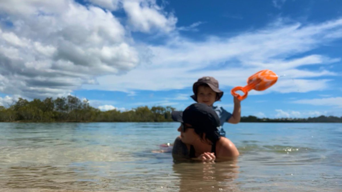 0xBrie's tweet photo. Does he hit me with the bucket or with the spade??? 🤔 

Trying to tire out a 2yr old who dropped his day nap… Failing miserably. https://t.co/vY08LFQ34b