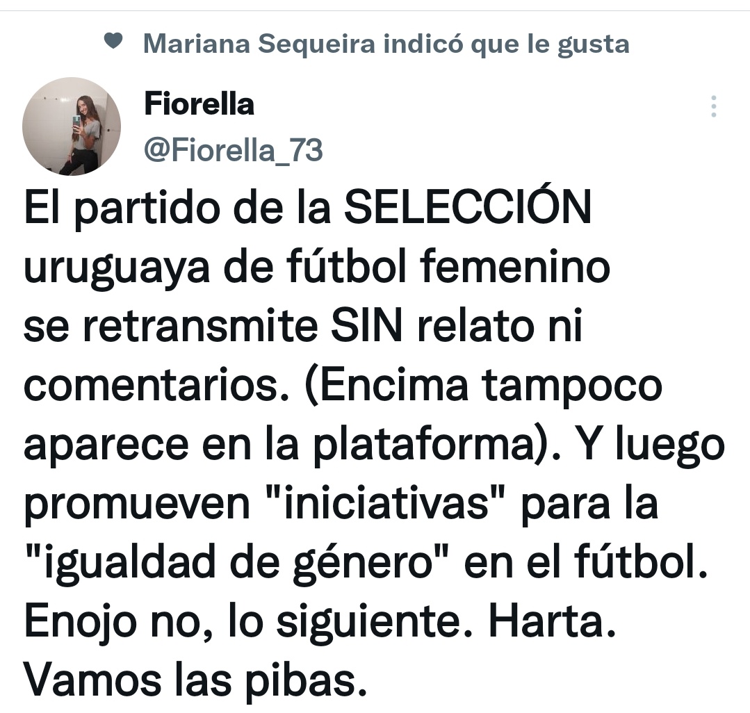 camaraceleste's tweet photo. FALTA DE RESPETO

AUF TV anuncia los partidos de Uruguay femenino en Francia en directo por el canal oficial AUF

La denuncia es que no hay relato ni comentario.Sonido ambiente 

El fútbol femenino,el que no vota a Alonso,ninguneado

Pero no lo voy a decir porque sería "operar" https://t.co/Q5a1hn9GB3