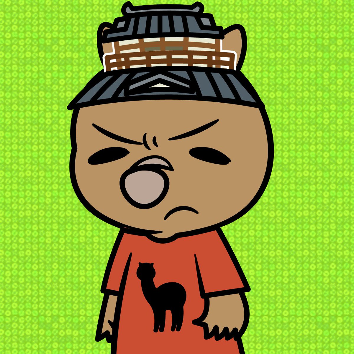 今日のLINE NFTはおこりんぼのフクくん
池田城乗ってる
#ウォンバット　#五月山動物園　#NFT