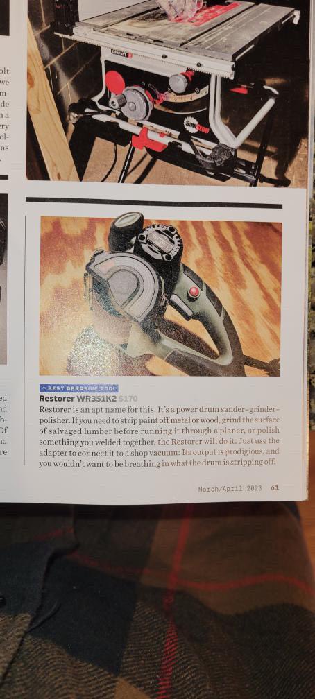 RestorerTools's tweet photo. The Restorer made @popularmechanics what an honor!! ๐๐ผ๐๐ผ too bad I cannot find a copy anywhere lol. Thanks @octaneandsawdust for sending this along #therestorer #restorertool #restorer https://t.co/5rMT4k6RWO