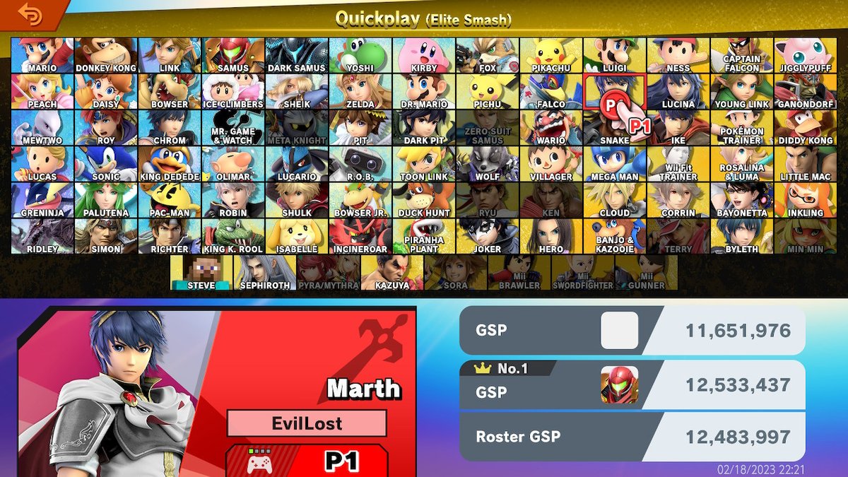 EvilLost's tweet photo. Marth tips #EliteSmash in his favor. #RoadtoGold 75 down. 11 to go. #SmashBros #NintendoSwitch https://t.co/D6Yw6OgNio