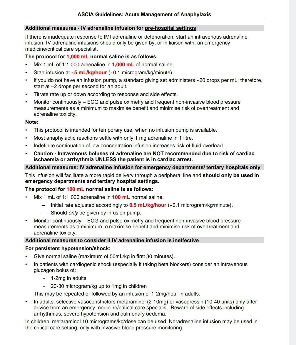 commandodoctor's tweet image. No longer will I need to call it 'a Dirty Epi drip'; it is now has the grown-up name of ' the approved ASCIA pre-hospital adrenaline infusion'
Joking aside this approach has bailed me out many times when in a remote/ austere location.
Ref: allergy.org.au/hp/papers/acut…