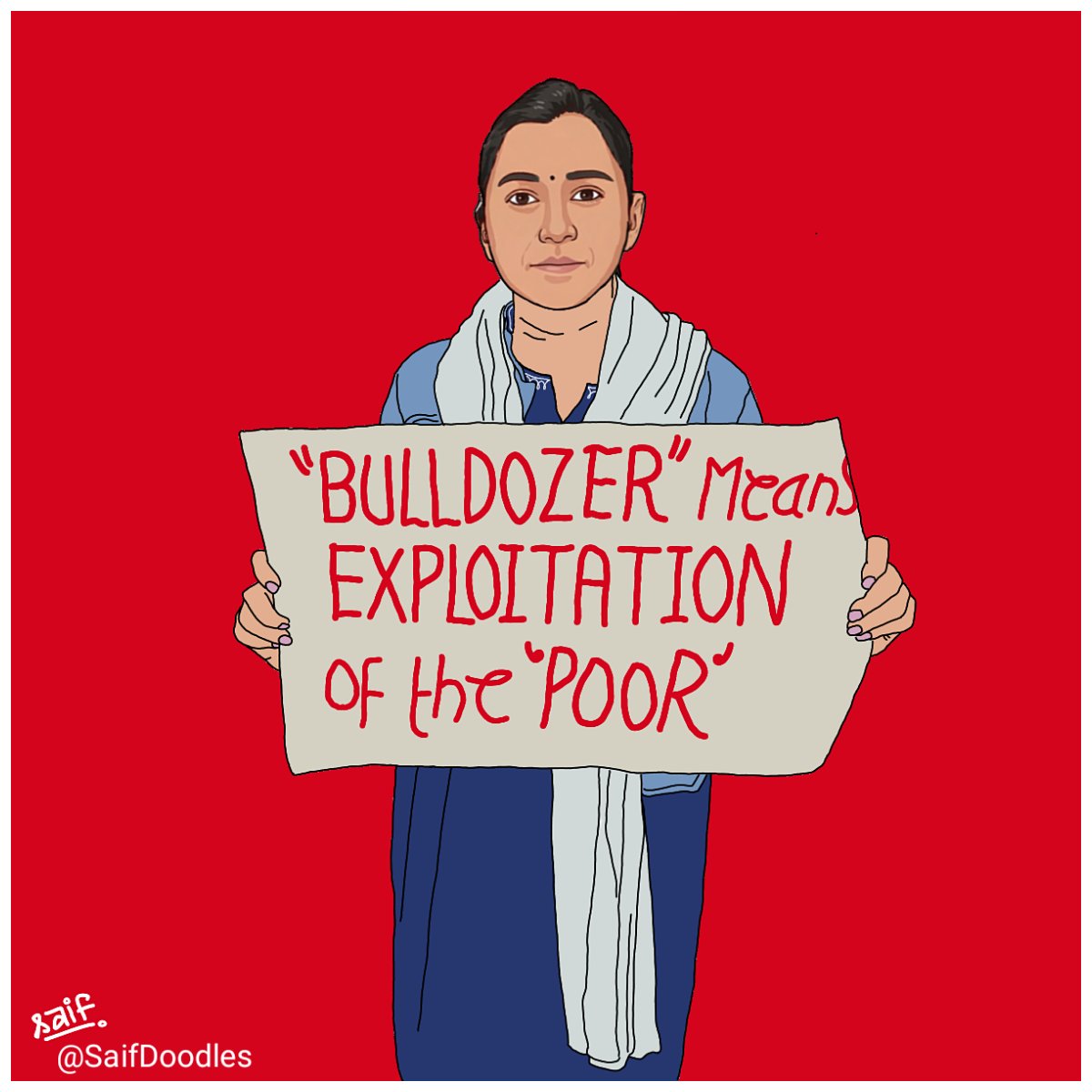 SaifDoodles's tweet photo. 'बुल्डोज़र मतलब गरीबों का शोषण'
गरीबों के आशियानों को ढहाने वाले, उनके परिवारों को उजाड़ने वाले इस बुल्डोज़र का रुकना बहुत आवश्यक है।
#bycottbulldozer #KanpurDehat #bulldozer #kanpur #up #uppolice #SaifDoodles @SamyunKhan @yadavakhilesh @dimpleyadav @myogioffice @myogiadityanath https://t.co/MwmiogqEor