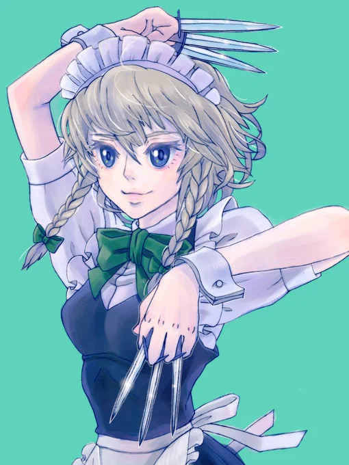 #これを見た人はメイドをTLに放流しよう過去絵だけど十六夜咲夜好き 
