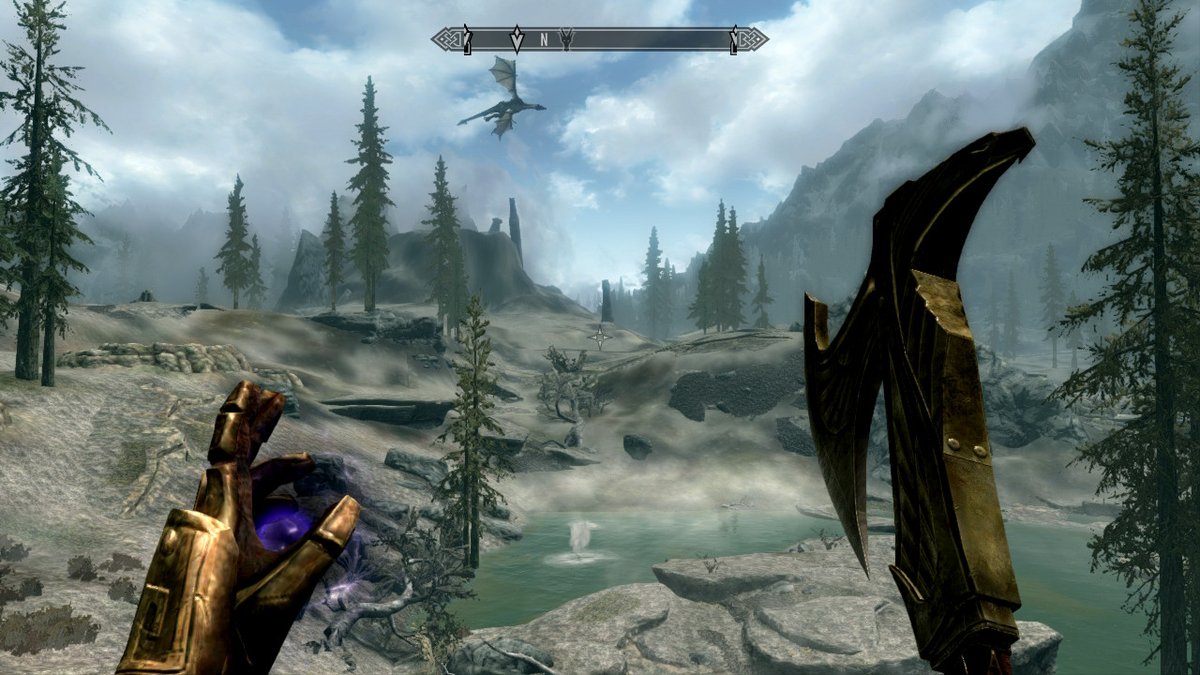 Nothingworks13's tweet photo. Just Skyrim being absolutely beautiful ft Lydia π #Bethsada #TheElderScrolls #NintendoSwitch https://t.co/cd5T5wgSlH