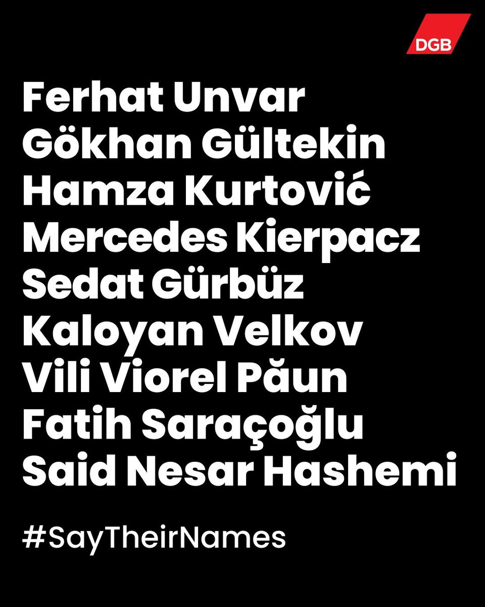 3 Jahre ist es her, dass neun Menschen in #Hanau ermodet wurden.

Unsere Gedanken sind bei den Opfern und ihren Angehörigen und Familien.

Wir werden alles dafür tun, dass sich eine so abscheuliche Tat nicht wiederholt.

#SayTheirNames #DGB #Gewerkschaft #Rassismus