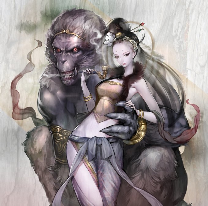 2016年申年のお年賀に描いた大猿王ファンアートです(再掲) 