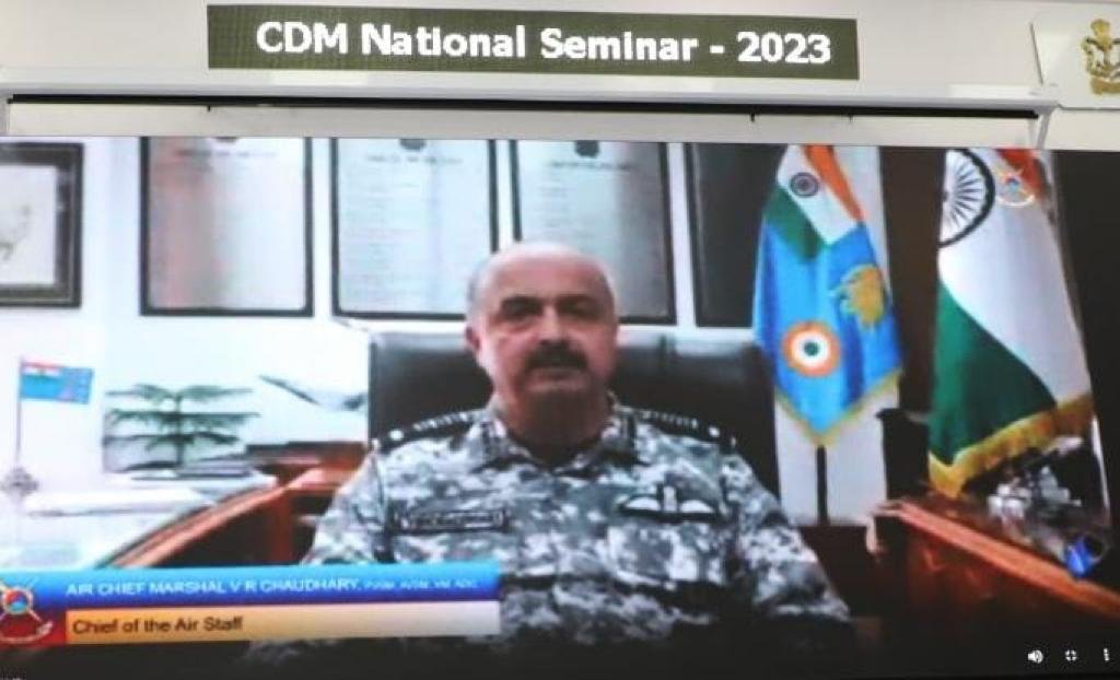 Indian Air Force chief Air Chief Marshal V R Chaudhari addressed a Seminar on ‘… Indian Air Force chief Air Chief Marshal V R Chaudhari addressed a Seminar on ‘…