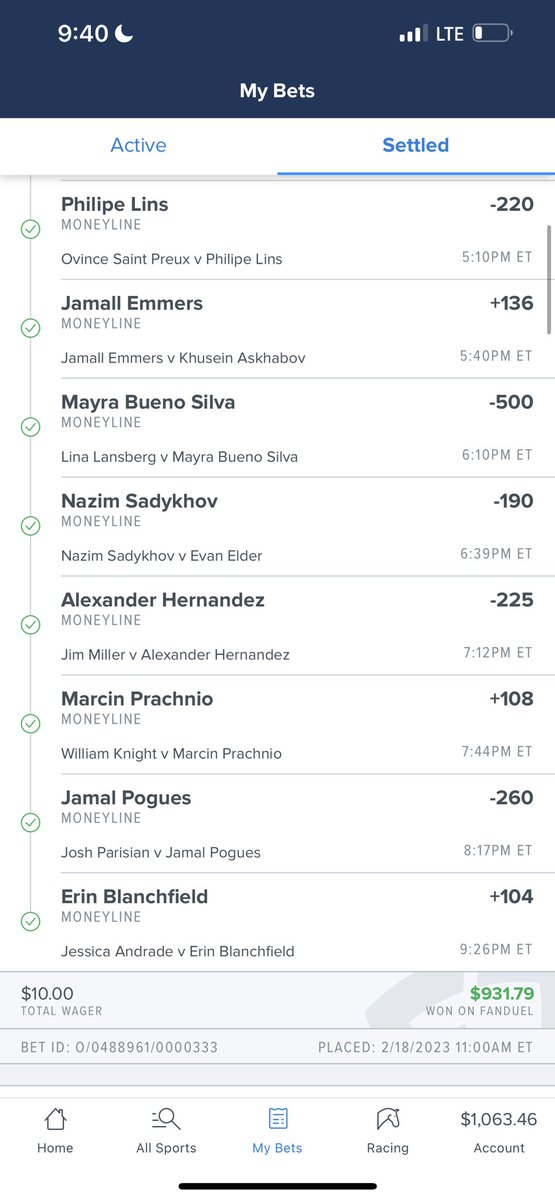 MMA_PropAholic's tweet photo. I’m so god dam happy right now🙏 #GamblingTwitter #UFCVegas69 #MMATwitter https://t.co/DQa7NjY1dl
