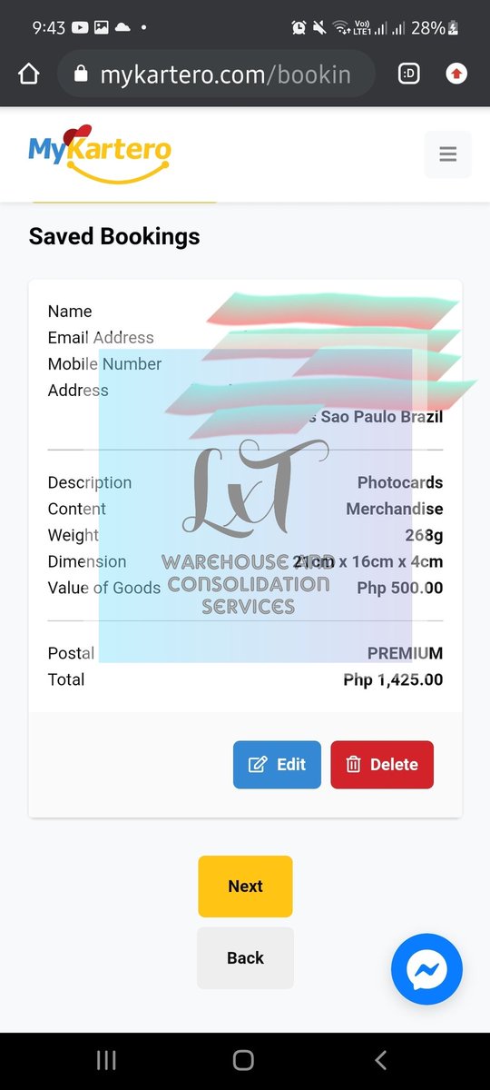 lxt_ph's tweet photo. 02.19.23 booking for shipping bound to brazil ๐ต๐ญโก๏ธ๐ง๐ท โ๐ฆ
#lxtships #lxtupdates #lxtnotice https://t.co/NB56CxPvwM
