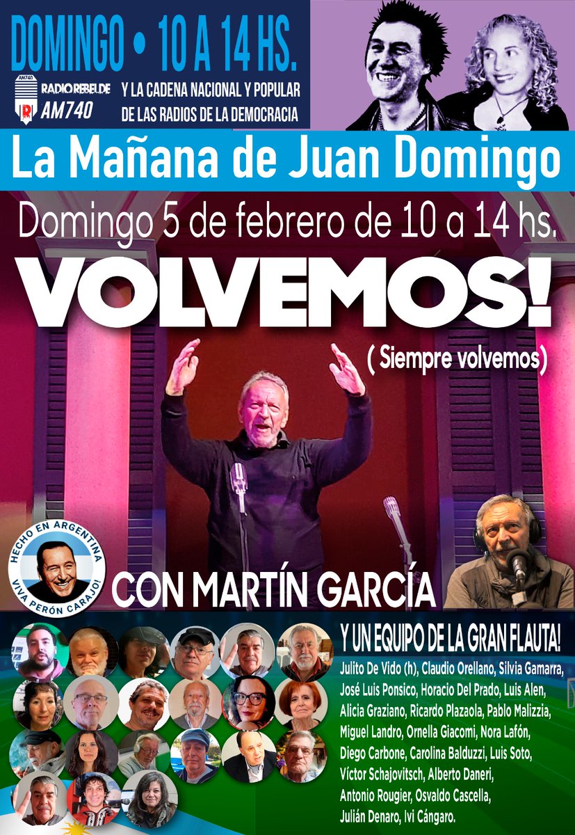 yendocamaliving's tweet photo. #yendodelacamaalliving @conduce @garciamartinti1
#Todoslosdomingos de 10 a 14 hs. por @Am740Rebelde conduce @MartinG18794199 https://t.co/Q9cZIzKubK