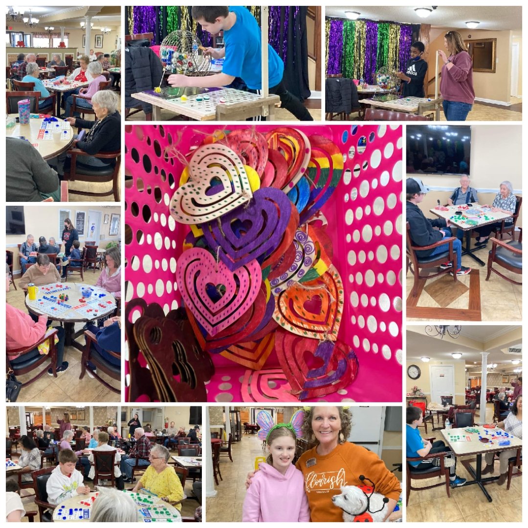 ms_jcrump's tweet photo. Character Club had a blast playing bingo with the residents at Autumn Ridge Nursing Home today. 

Student made crafts and cards were a big hit as well. 

Ended our adventure with some dinner, ice cream, and lots of laughing! 
@Mrs_TPayne @stephheadrick @SennThomasMS https://t.co/AghMISG0sI