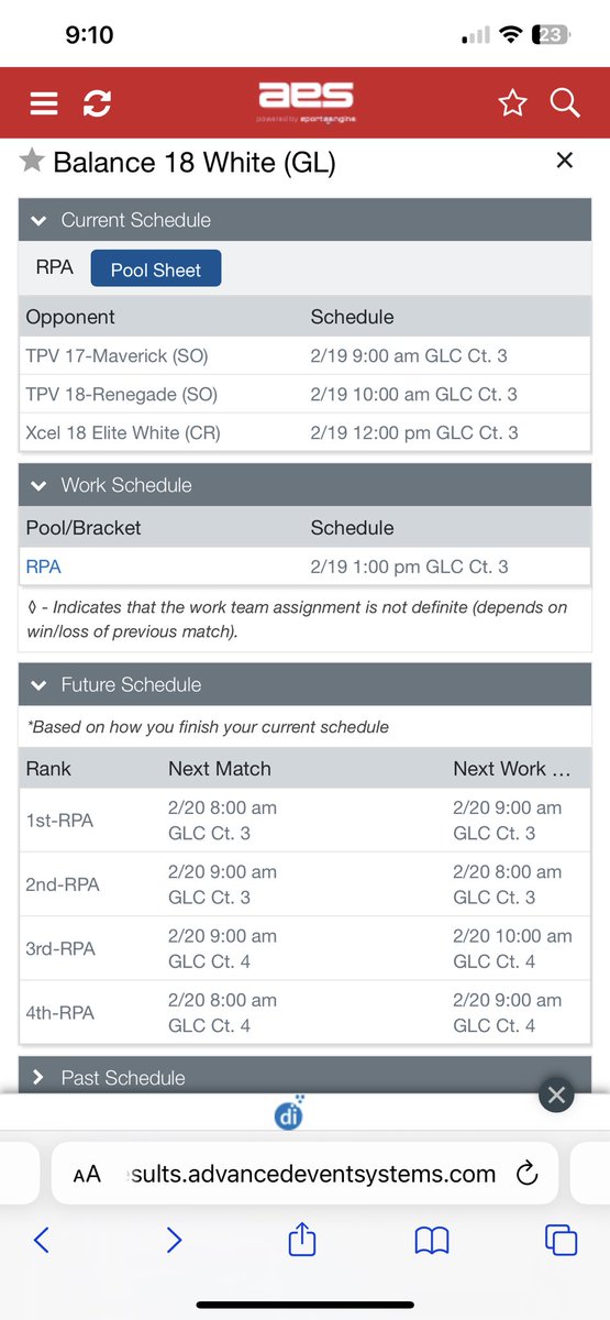 Can’t wait to play on court 3 for day 2 of the president’s day challenge!