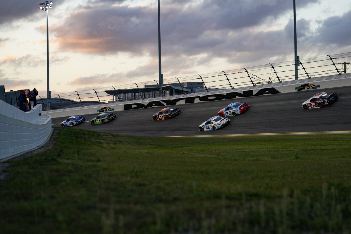 SamHuntRacing's tweet photo. The Sky feat. @daytona 🌅

Race 1 of 33 complete to kick off the 2023 season! 

P16 - @parkerchase
P32 - @kazgrala (out- mechanical)

#TeamToyota | #Beef300 | #FindYourIsland | #Ontivity https://t.co/Z4Uyb8TG24
