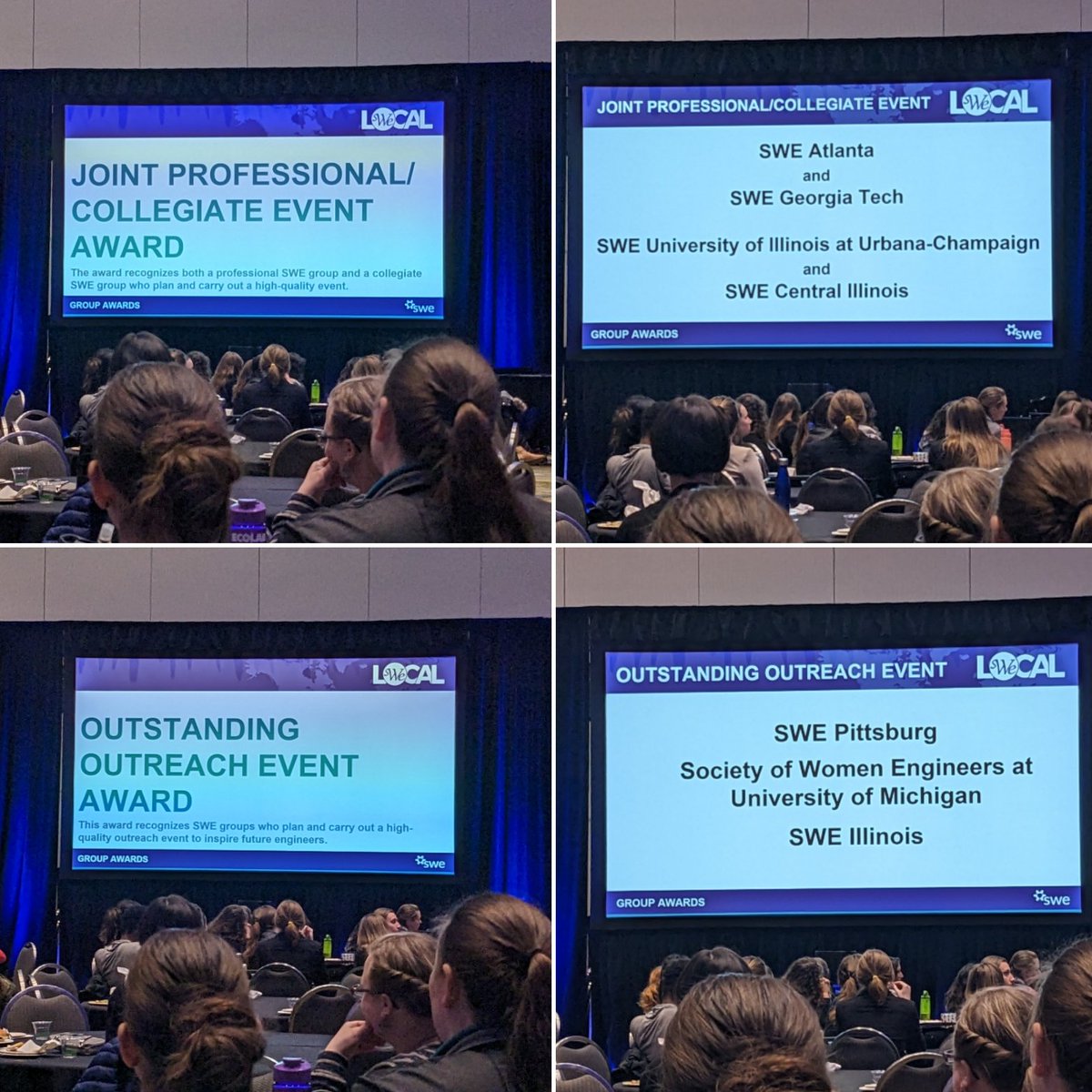 RebeccaEE's tweet photo. I'm so proud of the @SWEIllinois members! Two section awards at #WELocalDetroit
One combined with SWE CI. https://t.co/JEKsGav05c