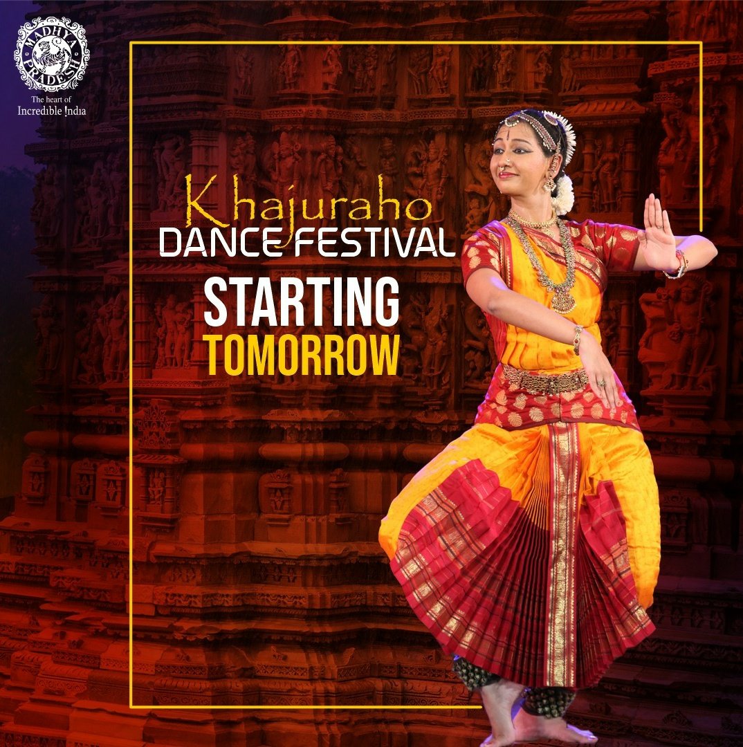 MPTourism's tweet photo. The 49th edition of Khajuraho Dance Festival is starting tomorrow!
Join us at this cultural fiesta to witness the rich #heritage of India.
 
Date: February 20-26
Venue: #Khajuraho

For details, visit https://t.co/LbNcoPamHM

#KhajurahoDanceFestival #KhajurahoTemples #MPTourism https://t.co/jgY3UFzo8r