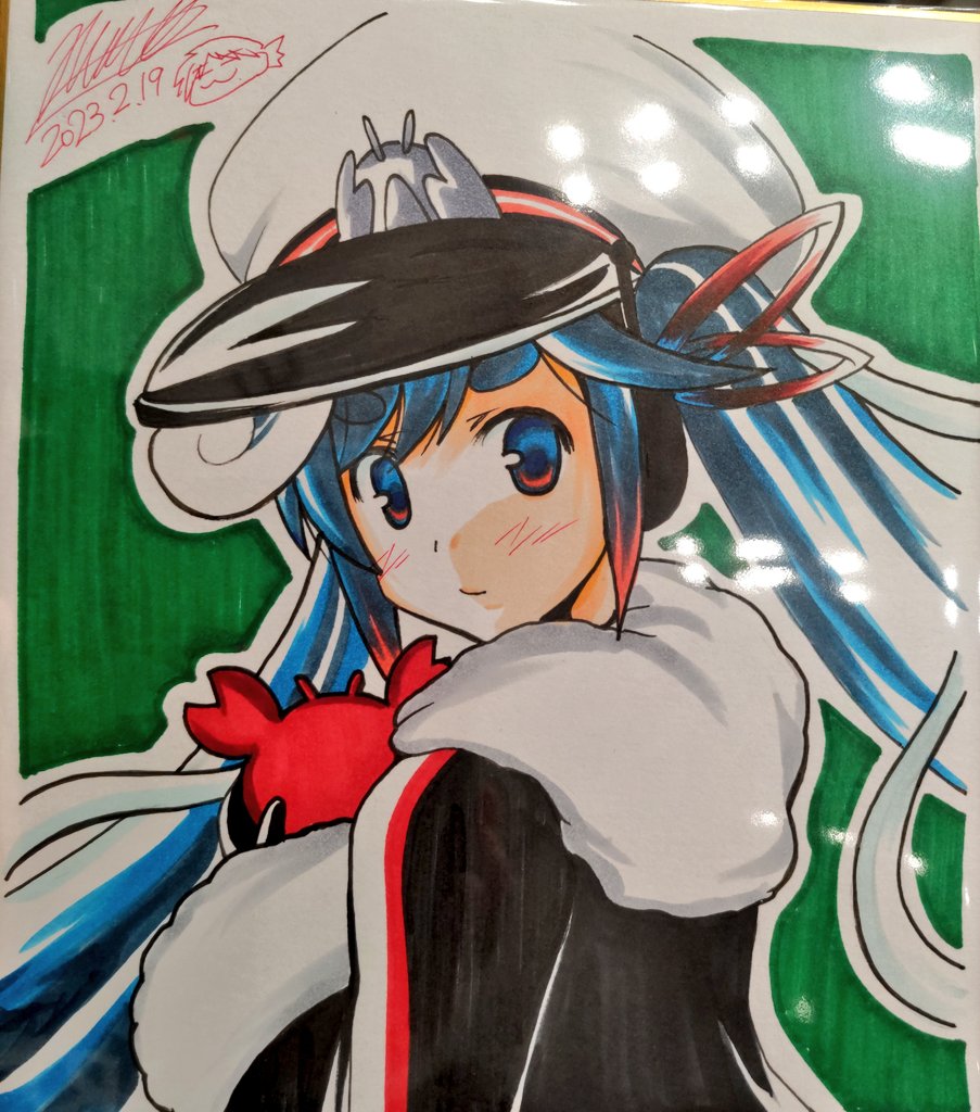 初音ミク ,雪ミク 「色紙追加でカニちゃんです。 」|キノ店員のイラスト